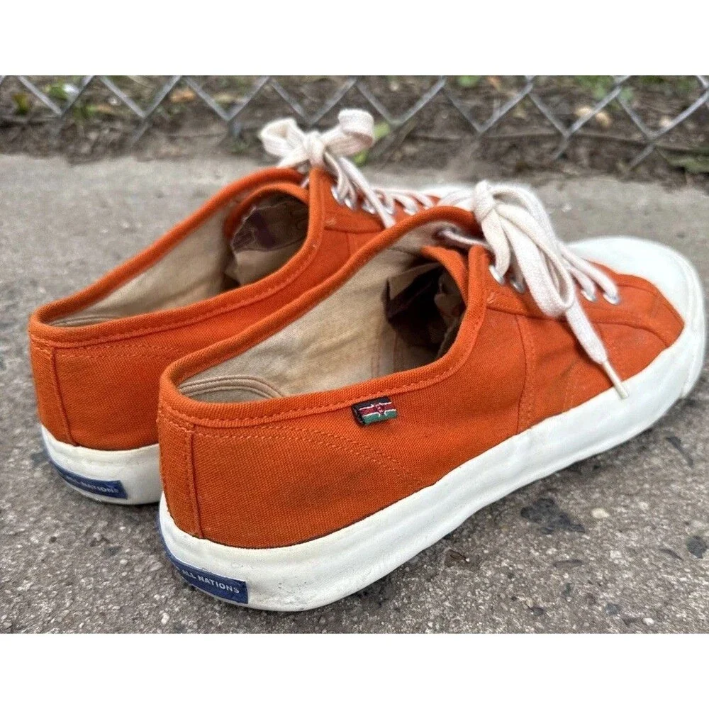 Industry Of All Nations Made In Kenya Vintage Sneakers Shoes Orange Men’s Sz 13